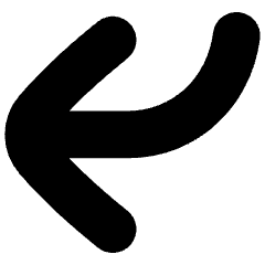 Line Arrow Bend Down Left Large Icon from Flex Solid Set
