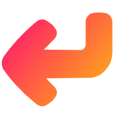 Line Arrow Bend Down Left Large Icon from Plump Gradient Set
