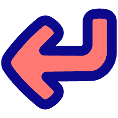 Line Arrow Bend Down Left Large Icon from Plump Pop Set