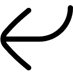 Line Arrow Bend Down Left Large Icon from Flex Line Set