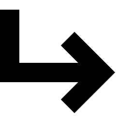 Line Arrow Bend Down Right Large Icon from Sharp Solid Set