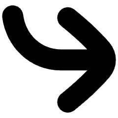 Line Arrow Bend Down Right Large Icon from Flex Solid Set