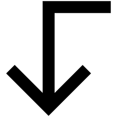 Line Arrow Bend Left Down Large Icon from Sharp Remix Set