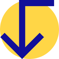 Line Arrow Bend Left Down Large Icon from Sharp Pop Set