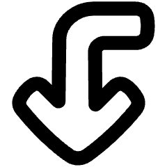 Line Arrow Bend Left Down Large Icon from Plump Remix Set