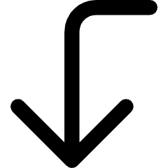 Line Arrow Bend Left Down Large Icon from Core Remix Set