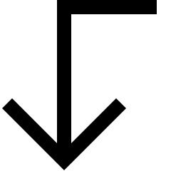 Line Arrow Bend Left Down Large Icon from Sharp Line Set