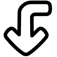 Line Arrow Bend Left Down Large Icon from Plump Line Set