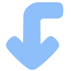 Line Arrow Bend Left Down Large Icon from Plump Flat Set