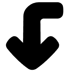 Line Arrow Bend Left Down Large Icon from Plump Solid Set