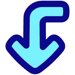 Line Arrow Bend Left Down Large Icon from Plump Pop Set