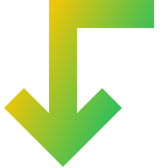 Line Arrow Bend Left Down Large Icon from Sharp Gradient Set