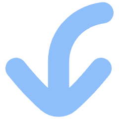Line Arrow Bend Left Down Large Icon from Flex Flat Set
