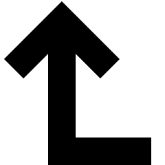 Line Arrow Bend Left Up Large Icon from Sharp Solid Set