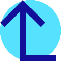 Line Arrow Bend Left Up Large Icon from Sharp Pop Set