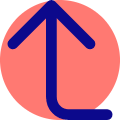 Line Arrow Bend Left Up Large Icon from Core Pop Set