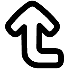Line Arrow Bend Left Up Large Icon from Plump Remix Set
