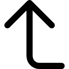 Line Arrow Bend Left Up Large Icon from Core Remix Set