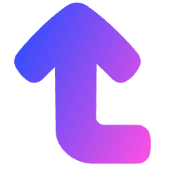 Line Arrow Bend Left Up Large Icon from Plump Gradient Set