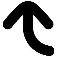 Line Arrow Bend Left Up Large Icon from Flex Solid Set