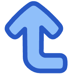 Line Arrow Bend Left Up Large Icon from Plump Duo Set