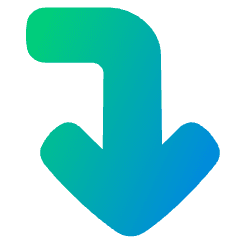 Line Arrow Bend Right Down Large Icon from Plump Gradient Set