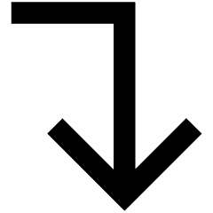 Line Arrow Bend Right Down Large Icon from Sharp Remix Set