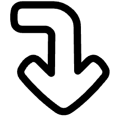 Line Arrow Bend Right Down Large Icon from Plump Line Set