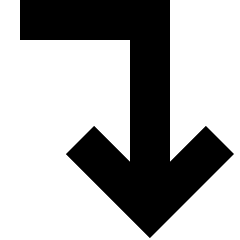 Line Arrow Bend Right Down Large Icon from Sharp Solid Set