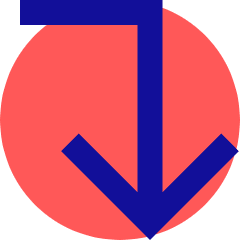 Line Arrow Bend Right Down Large Icon from Sharp Pop Set