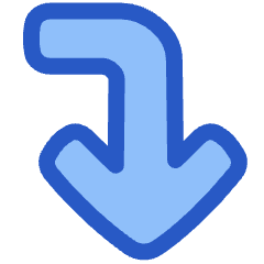 Line Arrow Bend Right Down Large Icon from Plump Duo Set