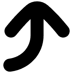 Line Arrow Bend Right Up Large Icon from Flex Solid Set