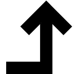Line Arrow Bend Right Up Large Icon from Sharp Solid Set