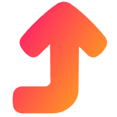 Line Arrow Bend Right Up Large Icon from Plump Gradient Set