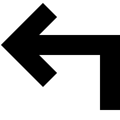 Line Arrow Bend Up Left Large Icon from Sharp Solid Set