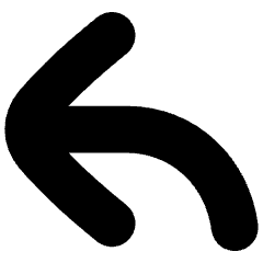 Line Arrow Bend Up Left Large Icon from Flex Solid Set