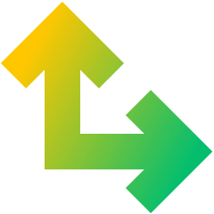 Line Arrow Bottom Left Corner Large Icon from Sharp Gradient Set