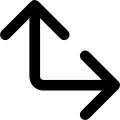 Line Arrow Bottom Left Corner Large Icon from Core Remix Set