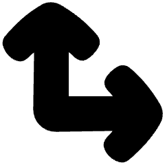 Line Arrow Bottom Left Corner Large Icon from Plump Solid Set