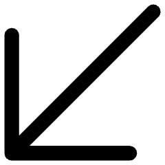 Line Arrow Diagonal Bottom Left Large Icon from Core Remix Set