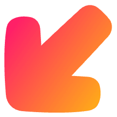 Line Arrow Diagonal Bottom Left Large Icon from Plump Gradient Set
