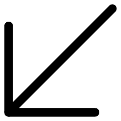 Line Arrow Diagonal Bottom Left Large Icon from Core Line Set