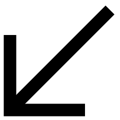 Line Arrow Diagonal Bottom Left Large Icon from Sharp Remix Set