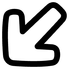 Line Arrow Diagonal Bottom Left Large Icon from Plump Remix Set