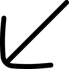 Line Arrow Diagonal Bottom Left Large Icon from Flex Line Set