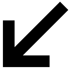 Line Arrow Diagonal Bottom Left Large Icon from Sharp Solid Set