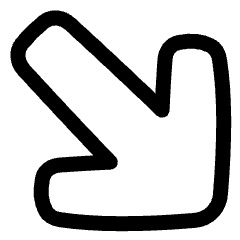 Line Arrow Diagonal Bottom Right Large Icon from Plump Line Set