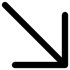 Line Arrow Diagonal Bottom Right Large Icon from Core Remix Set