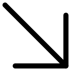 Line Arrow Diagonal Bottom Right Large Icon from Core Line Set