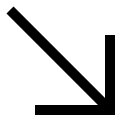 Line Arrow Diagonal Bottom Right Large Icon from Sharp Line Set